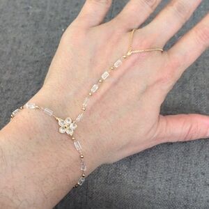 Elegant Gold and Silver Hand Chain Bracelet